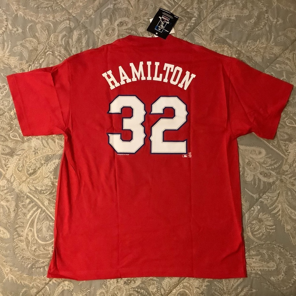 NWT Vintage Majestic Texas Rangers Josh Hamilton #24 Shirt Mens Sz XL